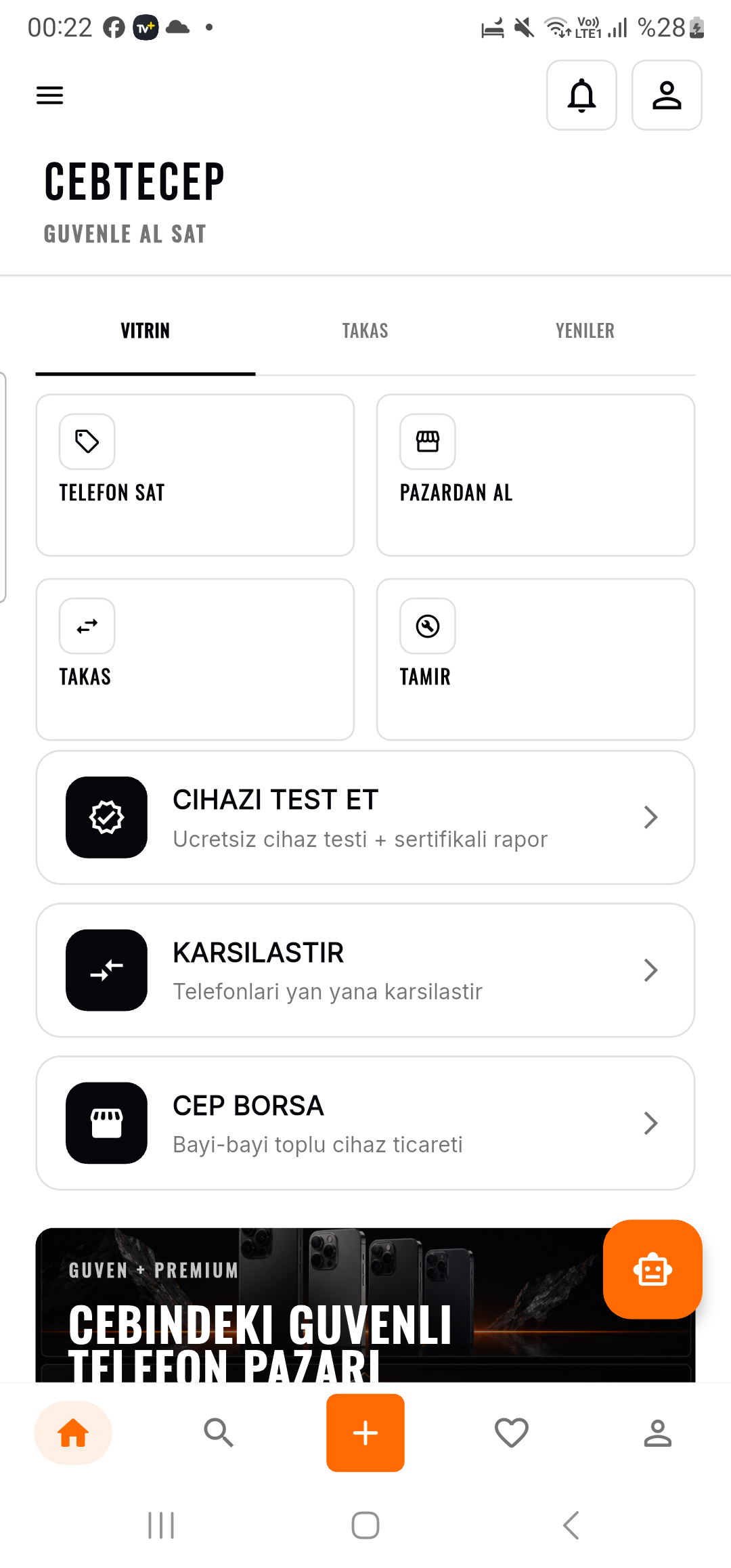 CebteCep ekranı